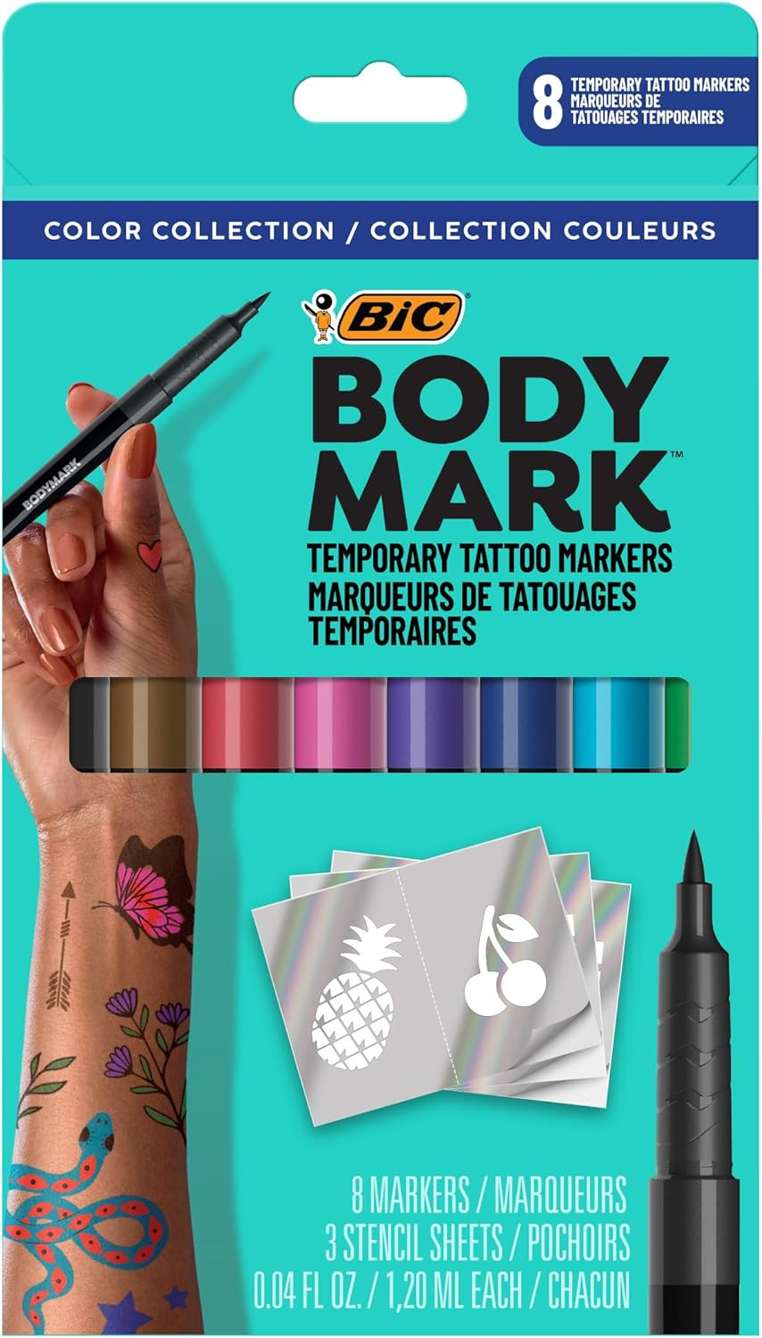 BIC  Temporary Tattoo Marker with Cosmetic Quality and Skin 