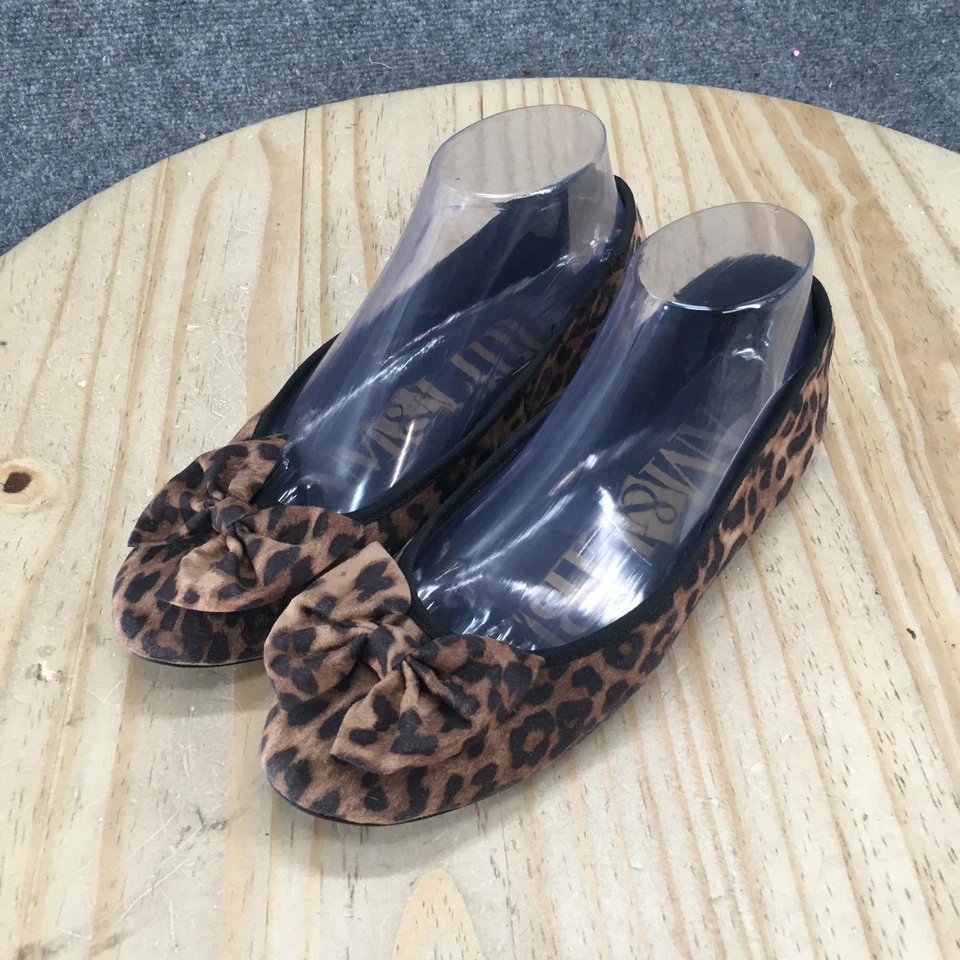Sam And Libby Shoes Womens 8 Bow Leopard Print Slip On Ballet Flats Brown Black - Image 3 of 4