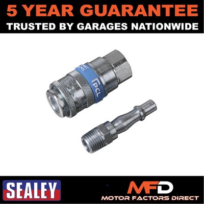 Sealey PCL Air Tool Coupling Kit 1/4''BSPT 2pc AC61