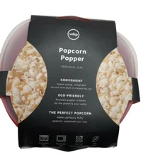 Microwave Silicone Personal Popcorn Popper Maker | Red | Collapsible Bowl l