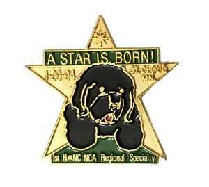 VTG Newfoundland Dog Lapel Pin Minnesota 1994 NCA Regional Specialty 1st Show