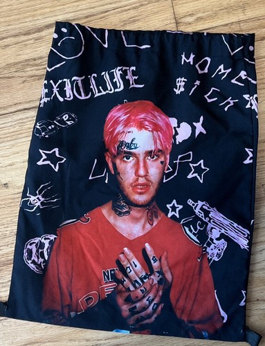 Bolso con cordón Lil Peep Hellboy tal como está problemas tapiz artesanal rap raro - Imagen 8 de 9