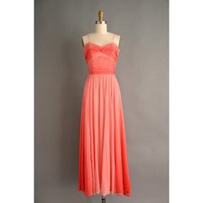 vintage 1950s 50s Dress Ombre Peach Pink Cocktail Party Dress Small Medium
