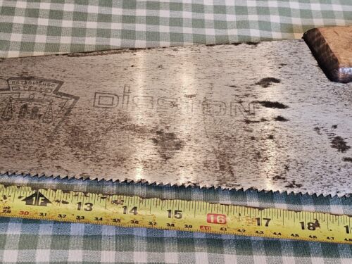 vintage wood hand saw henry disston D8 made in usa - Foto 3 di 5