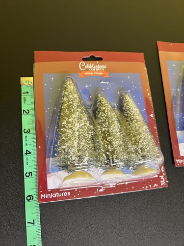 Cobblestone Corners Miniature Village Trees Green Pine Christmas Trees Set Of 6 - Picture 3 of 3