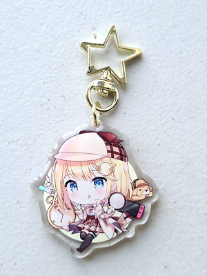Hololive Holomyth Vtuber Amelia Watson Epoxy Acrylic Chibi Charm Keychain