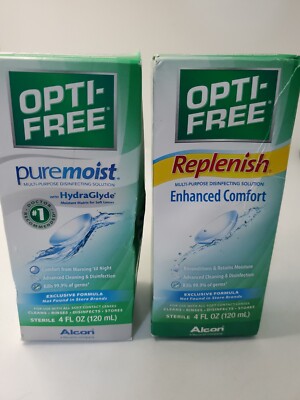 Opti Free Pure Moist  Multi Purpose & Replenish Solution 4 oz Exp.09/2023