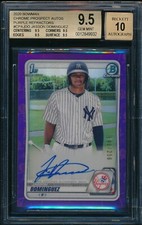 BGS 9.5/10 JASSON DOMINGUEZ AUTO 2020 Bowman Chrome PURPLE REFRACTOR RC GEM MINT