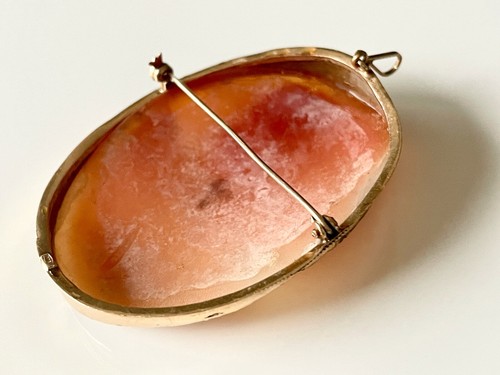 ANTIGUO COLGANTE / BROCHE con JOYA ORO 585/14K CAMAFEO - Imagen 5 de 8
