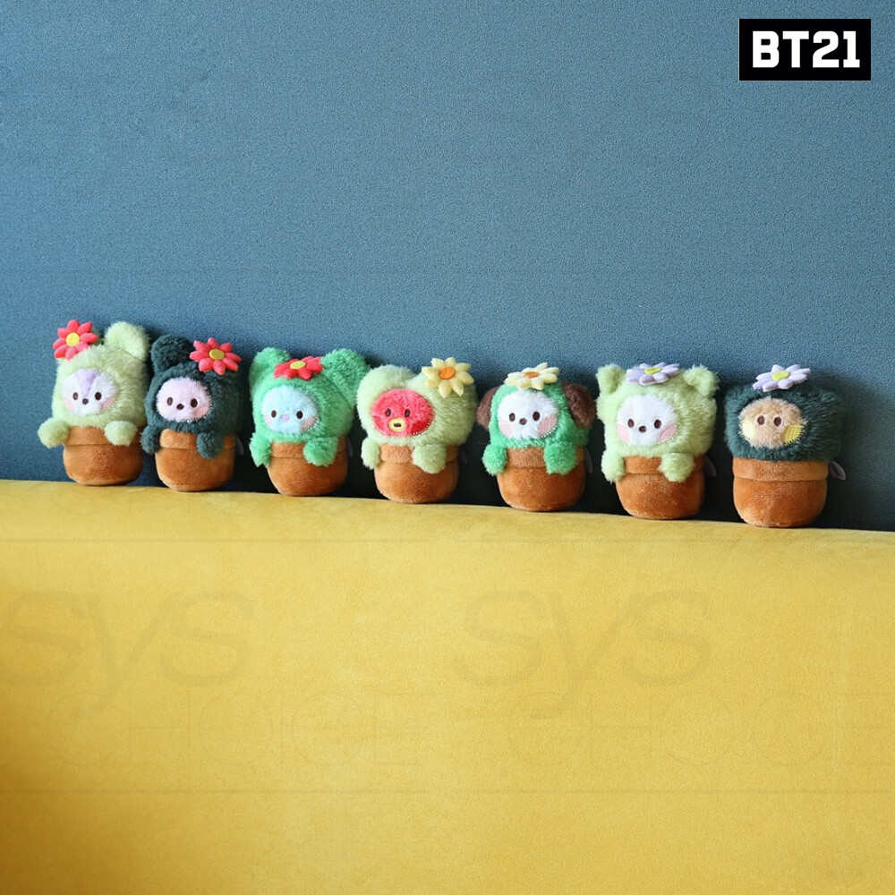 BTS BT21 Official Goods mini minini GREEN PLUSH KEYRING + Tracking