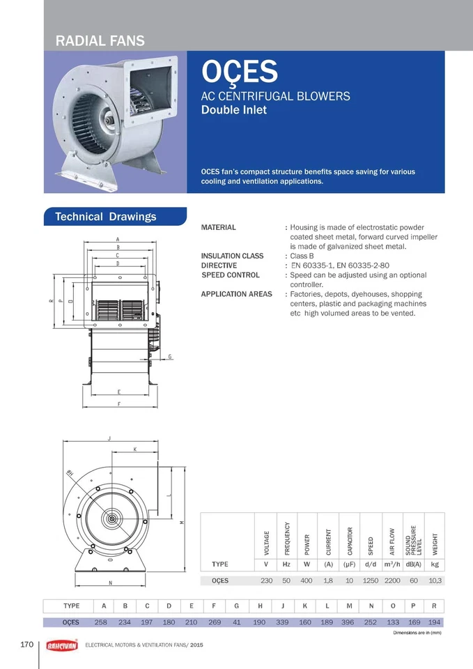 2200m³/h Lüfter Motor Airbox Dunstabzugshaube Abluftgebläse Abluftbox Radial - Bild 4 von 4