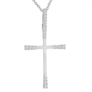 0.27 ct Round Cut Diamond Cross Pendant 
