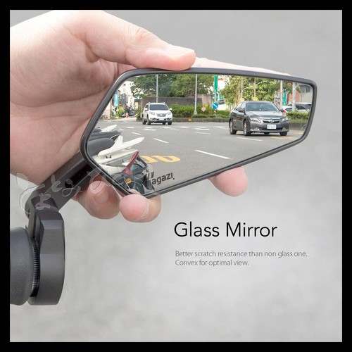 Motorbike bar end mirrors Blade black for 22/25mm handlebar clamp on - Picture 8 of 10