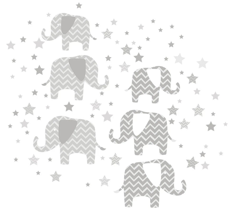 Wall Pops Brewster Home Fashions WPK1804 Elephants, a Ton of Love Kit de arte de pared Foto 2 de 3