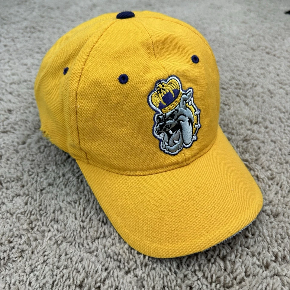 James Madison University Hat Duke Embroidered Yellow Distressed Zephyr OSFM Cap - Image 4 of 4