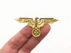 WWII WW2 German Military Cross Eagle Pin Cap Badge Gold Color