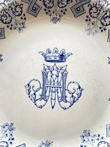 Assiette en faïence de GIEN Couronne Ducale Chiffrée AMH XIXe Duc - Foto 2 di 4