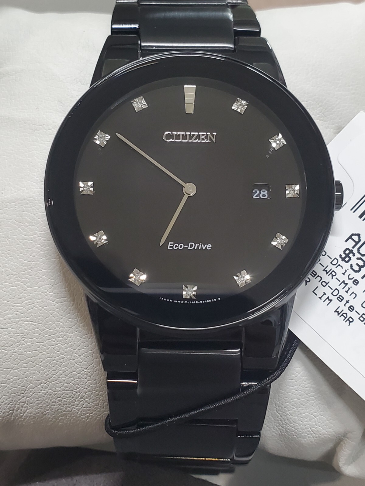Citizen AU106558G Axiom Men's 40mm Black Dial Stainless Steel Watch