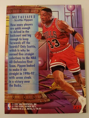 1996-97 Fleer Metal Scottie Pippen Metallized #229 Chicago Bulls 