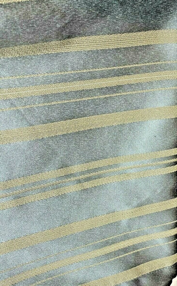 Tratamientos de ventanas hechos a medida botines cortinas cenefas cortinas a rayas azul satinado Foto 3 de 4