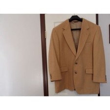Vintage Camel Hair Classic Tan Blazer Two-Button Professional Wear 44L