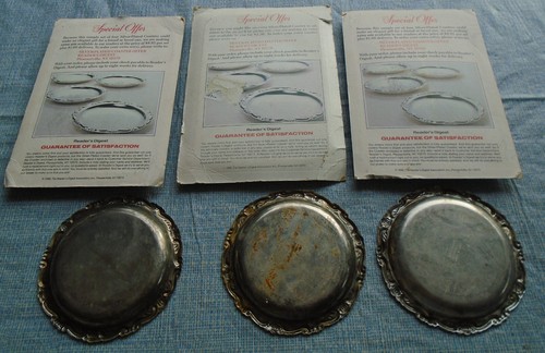 Coasters 6 Reader's Digest Silverplated 1988 VTG 3 in Packaging 3 Loose - Picture 6 of 7