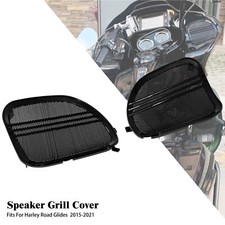 Schwarz Verkleidung Lautsprecher Gitter Netz Abdeckung Für Harley Road Glide 15+