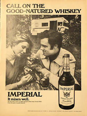 1972 Hiram Walker Imperial Whiskey PRINT AD Camp Winnebago Good Natured VTG 70s