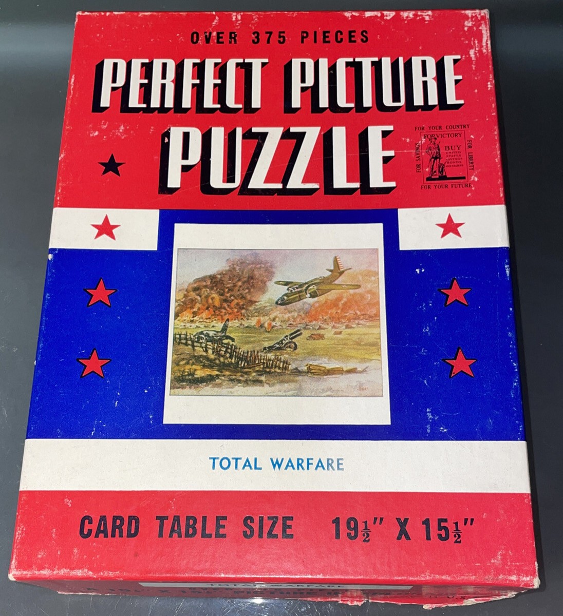 Vintage 1940's Perfect Picture Puzzle Total Warfare 375 Piece