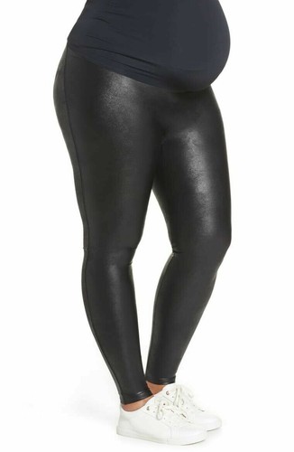 SPANX MAMA FAUX LEATHER BLACK MATERNITY 