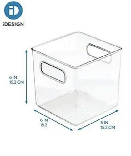 iDesign BPA-Free 6” Plastic Deep Kitchen Storage Bin with Handles (4 Pack) - Picture 4 of 5