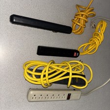 Lot Of 4 6 Outlet Safety Surge Protector Plug AC Wall Power Strip Extension