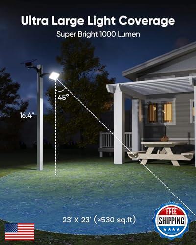 JACKYLED Upgraded Solar Flood Lights Outdoor Motion Sensor, 1000 Lumens Dusk - Picture 5 of 5