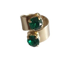 Anello a fascia in ottone con 2 chaton Swarovski