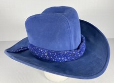 Vintage AJD Western Blue Suede Cowboy Hat 1980s Made In The USA Size M