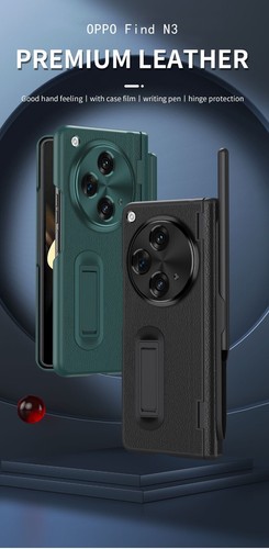 Full Protection leather Hinge shockproof stand case +pen Slot For OnePlus Open - Picture 2 of 28