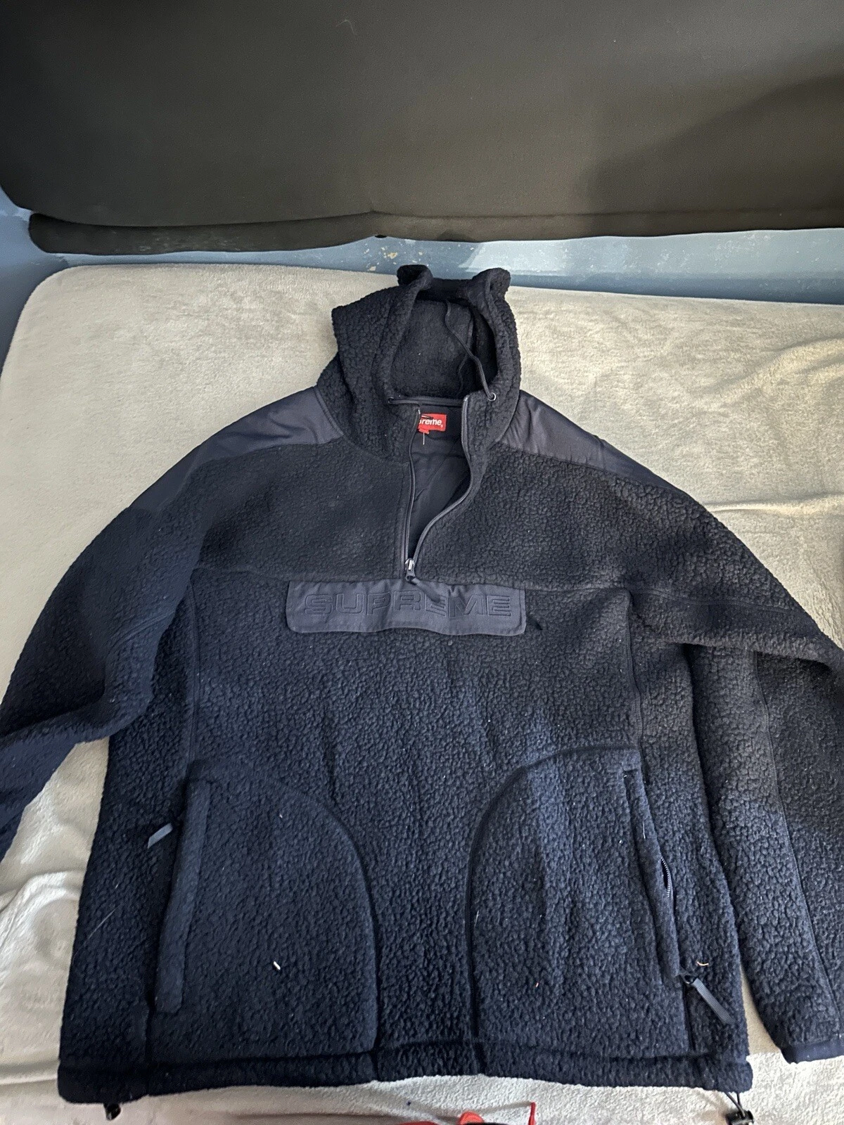 Sweat à capuche noir Supreme Polartec 