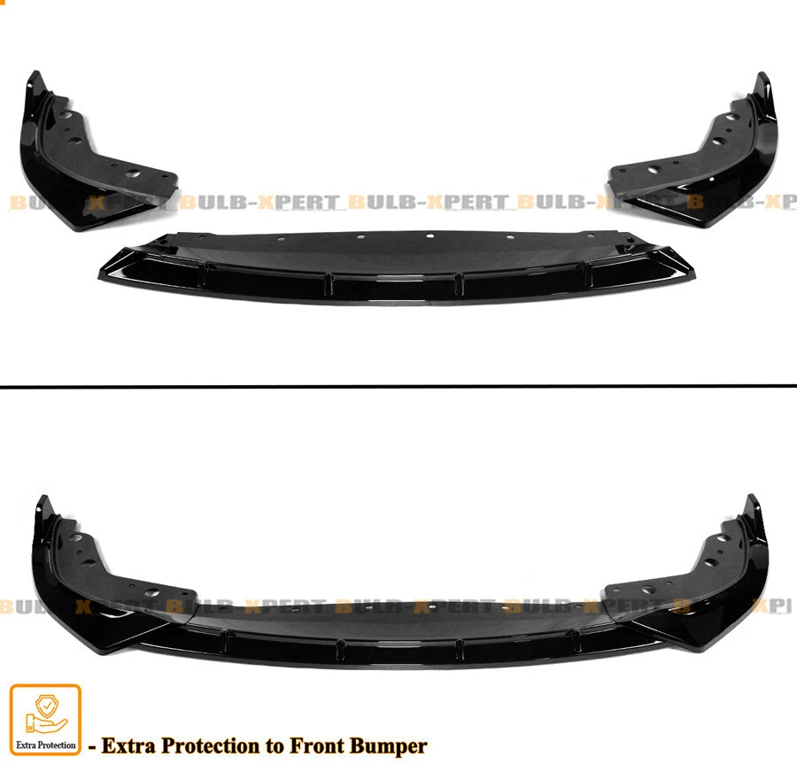 Kit de labios de parachoques delantero estilo GT negro brillante para BMW G20 M340i 330i M Sport 2023-25 Foto 3 de 4