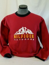 Vtg Tommy Hilfiger Outdoors Big Logo Red XL 9...