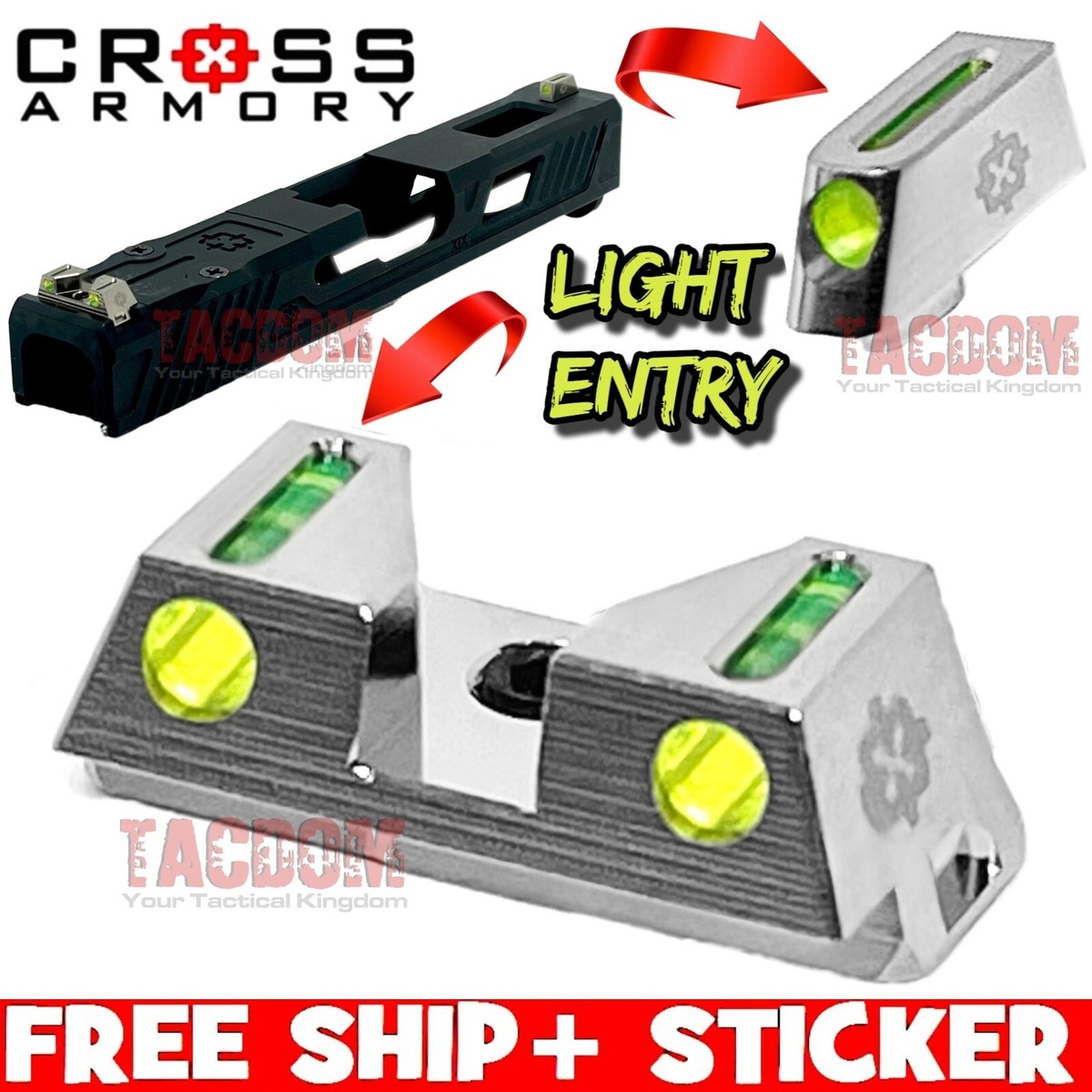 Cross Armory SILVER STANDARD Height Sights GL0CK 17 19 21 23 26 34