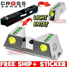 Cross Armory SILVER STANDARD Height Sights GL0CK 17 19 21 23 26 34 FIBER OPTIC