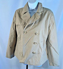 Womens J. Crew Beige Stipes Lined Blazer Jacket Double Breasted Size 8