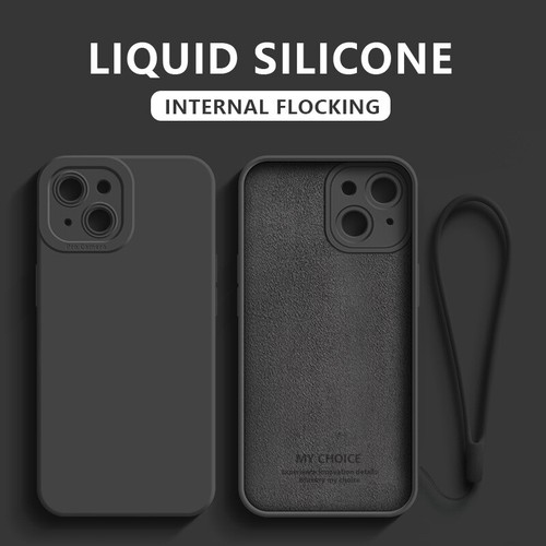 For iPhone 14 13 Pro Max 12 11 XS XR 8 Matte Silicone Hand Strap Slim Case Cover - Picture 13 of 23