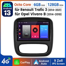 Für Renault Trafic Nissan DAB+ Carplay Android 14 Autoradio GPS Navi SWC 6+128GB