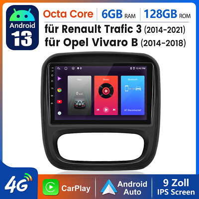 Für Renault Trafic Nissan DAB+ Carplay Android 14 Autoradio GPS Navi SWC 6+128GB
