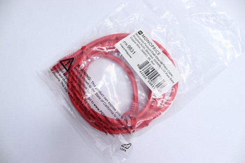 Monoprice Flexboot Cat6 Ethernet Patch Cable Stranded RJ45 Red 24 AWG 5' 9831 - 第 2/4 張圖片