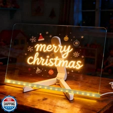 MECARE LED Glass Drawing Board for Kids, 11.8"x7.9" Glowing Glass