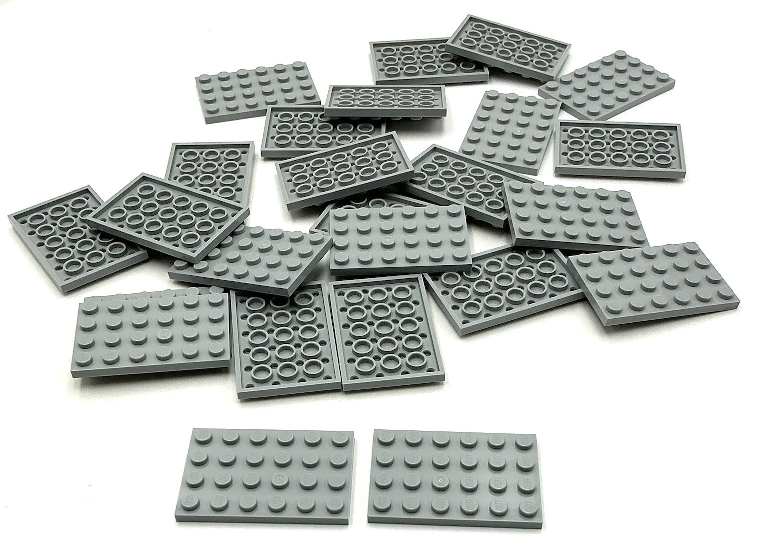 Lego 25 New Light Bluish Gray Plates 4 x 6 Stud Parts