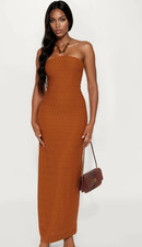 Can't Keep Up Halter Maxi Dress - Chocolate FASHION NOVA SIZE XS  NWT