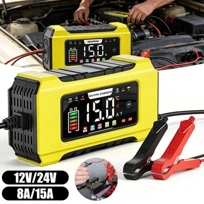 12V/24V 8A Intellige Auto Batterieladegerät LiFePO4 Vollautomatisches Reparatur